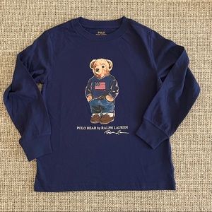 Polo Bear Ralph Lauren 🐻❤️🇺🇸 T-Shirt 5 BRAND NEW BNWOT 100% Navy Blue Cotton